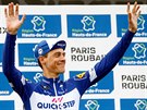 Nizozemec Niki Terpstra slaví tetí místo v závod Paí-Roubaix.