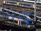 Vlaky na nádraí ve Strasbourgu odpoívají bhem dvoudenní stávky. (3.4.2018)