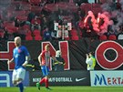 Atmosféra v hlediti pi zápase Brno - Slavia