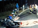 Motorkář nehodu nad Lanškrounem nepřežil.
