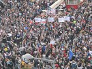 Praha, 9.4.2018, Václavské námstí. Protest proti Andreji Babiovi