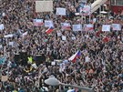 Protest proti Andreji Babiovi na praském Václavském námstí
