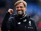 Liverpoolský trenér Jürgen Klopp po triumfu v úvodním &#269;tvrtfinále Ligy...