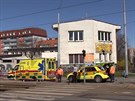 Chodec srážku s tramvají na zastávce Nádraží Strašnice nepřežil (6.4.2018)