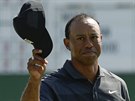 Americký golfista Tiger Woods na turnaji Masters v August.