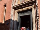 Nad vchodem do kostela San Polo se nachází freska Jana Nepomuckého. (6.4.2018)