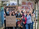 Studenti demonstrovali za opravu uniktnho historickho chodnku v Hradci...
