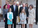 panlská královna Letizia, král Felipe VI., jejich dcery princezny Sofia a...