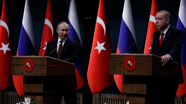 Rusk prezident Putin a tureck prezident Erdogan se setkali v Ankae. (3.4. 2018)