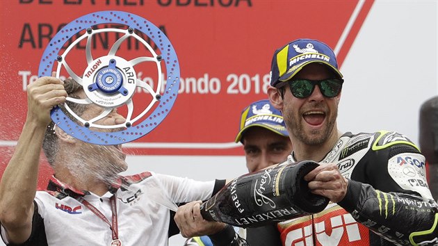Britsk jezdec stje Honda Cal Crutchlow slav triumf v MotoGP na Velk cen Argentiny.