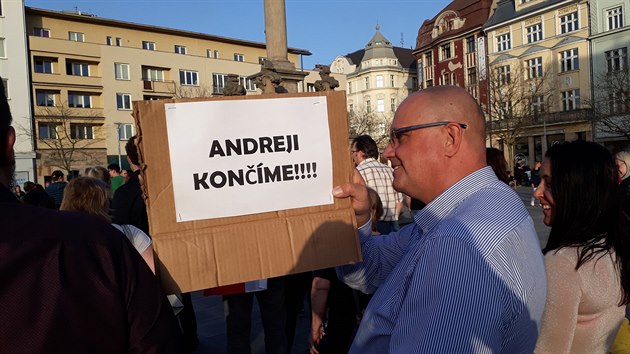 Protesty v Ostrav proti Andreji Babiovi