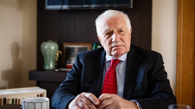Bývalý prezident Václav Klaus pi rozhovoru pro MF DNES. (3. dubna 2018)