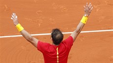 panlský tenista Rafael Nadal uspl v zápase Davis Cupu proti Philippu...