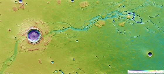 Na povrchu Marsu můžeme spatřit nejenom doklady o proudění kapalné vody v...
