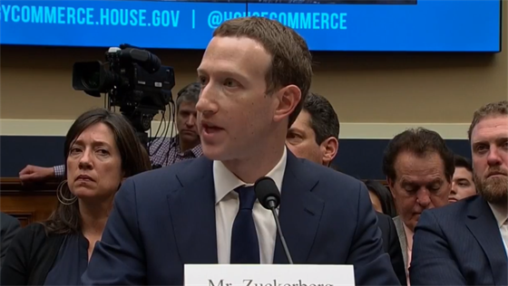 Mark Zuckerberg před sněmovním výborem