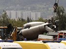V Alírsku se ve stedu zítilo vojenské letadlo Il-76 (11. dubna 2018)