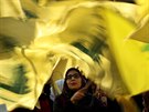 Projev lídra Hizballáhu Hassana Nasralláha v Bejrútu (13. dubna 2018)