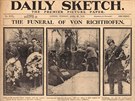 Dobové zprávy o pohbu Manfreda von Richthofena v britském tisku