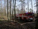 Požár lesa v Oslavanech na Brněnsku.