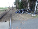 Na elezniním pejezdu u Luan na jiním Plzesku se srazil osobní vlak s...