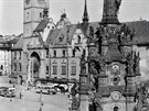 Olomoucká radnice s pvodním orlojem v roce 1938