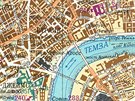 Centrum Londýna na detailní sovtské map.