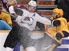 Momentka z utkání mezi Colorado Avalanche a Nashville Predators.