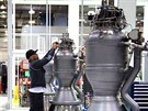 Motor Merlin 1D ve výrobním závod firmy SpaceX v kalifornském Hawthornu