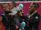 Miller Pataová, reprezentující ostrovní státeek Vanuatu, se raduje z bronzu na...