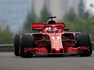 Sebastian Vettel bhem kvalifikace na Velkou cenu íny