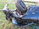 BMW skonilo na stee u ernilova (12. 4. 2018).