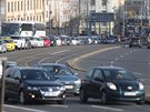 Kolony v Praze bhem doasnho uzaven tunelu Blanka. (11. dubna 2018)