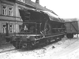 Nehoda před zastávkou Loket Předměstí. (70. léta 20. století)