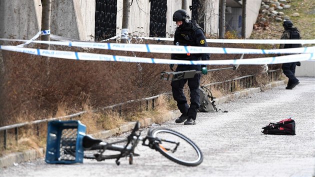Stockholmské předměstí Varby Gard, kde výbuch granátu zabil 63letého Daniela Zunigu (7. ledna 2018)