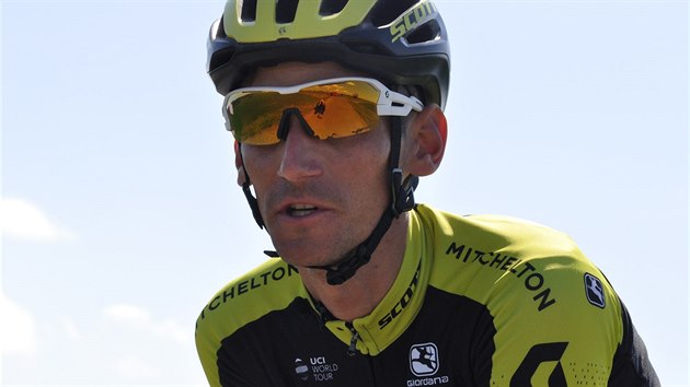 Cyklista Roman Kreuziger v barvch australsk stje Mitchelton-Scott.