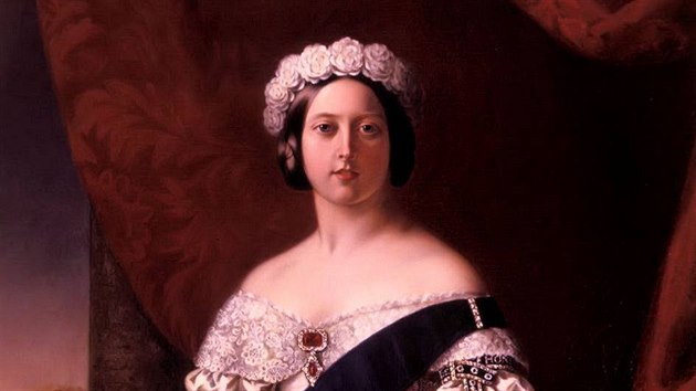Britsk krlovna Viktorie na dobovm portrtu