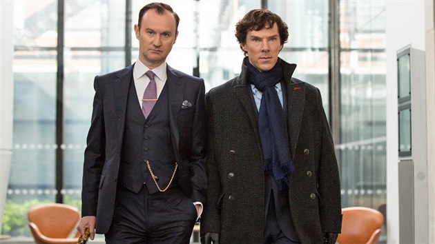 Mark Gatiss a Benedict Cumberbatch v seriálu Sherlock