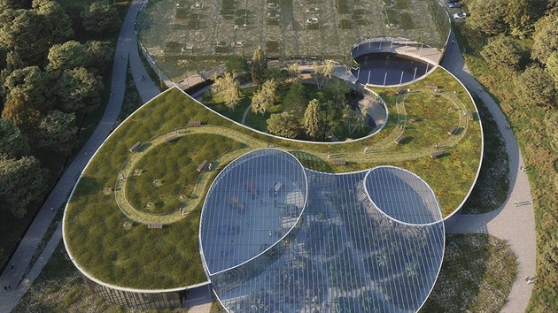 Soutěž na návrh nového vstupu do areálu botanické zahrady vyhrál ateliér Fránek Architects.
Na střeše budovy s elegantním půdorysem bude i naučná stezka. (18. 4. 2018)