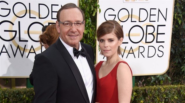Kevin Spacey a Kate Mara (Beverly Hills, 11. ledna 2015)