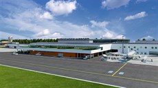 Vizualizace letiště Vodochody, které by mohlo začít fungovat v roce 2025.