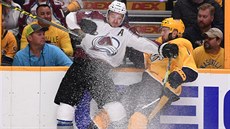 Momentka z utkání mezi Colorado Avalanche a Nashville Predators.