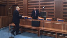 Ob�alovaný Josef Fran�k u Krajského soudu v Hradci Králové (17.4.2018).