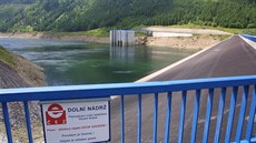 Dolní nádr peerpávací vodní elektrárny Dlouhé strán v Jeseníkách.