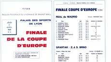 Předzápasový program k finále PMEZ 1968 mezi Realem Madrid a Spartakem ZJŠ Brno.