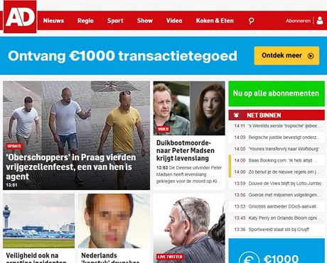 Tituln strana nizozemskho webu ad.nl