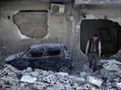 Rozbombardované domy ve mst Dúma, které syrská armáda dobyla na islamistech z...