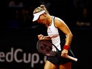 Nmecká tenistka Angelique Kerberová bhem semifinále Fed Cupu.