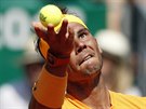panlský tenista Rafael Nadal v zápase s Grigorem Dimitrovem z Bulharska.
