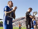 Fotbalisté Sigmy Olomouc se radují z vítzství nad Baníkem Ostrava.