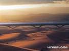 Vizualizace projektu Hyperloop Transportation Technologies v Spojených...